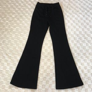 Windsor Black Lace Up Flared Jeans Women Size Small